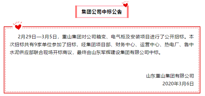 【集團(tuán)公司】中標(biāo)公告69