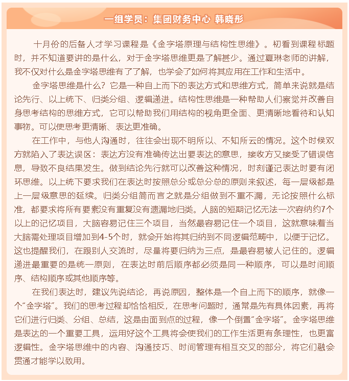 后備人才培訓項目優(yōu)秀學習心得分享（一）15